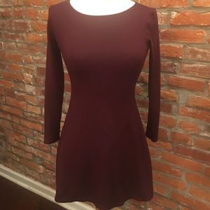 American Apparel Burgundy Long-sleeve Dress